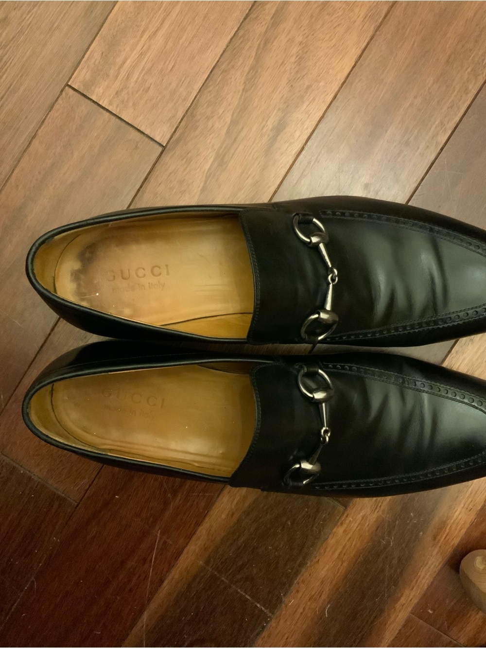Men’s Gucci Black Leather Horsebit Loafers Size 9.5 - Picture 5 of 7